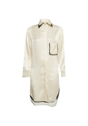 Fendi Pre-Owned contrast-trim shirt midi dress - Neutrals