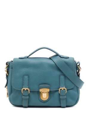 Prada Pre-Owned 2021-2026 Vitello Daino Push Lock Double Buckle Messenger Bag satchel - Blue