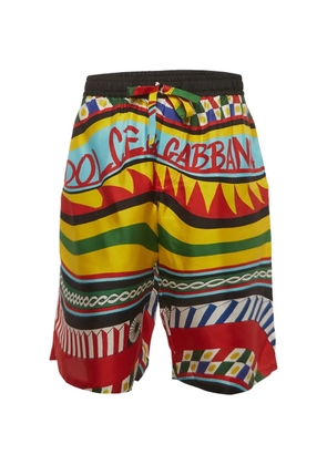 Dolce & Gabbana Pre-Owned elasticated-waist printed silk shorts - Yellow