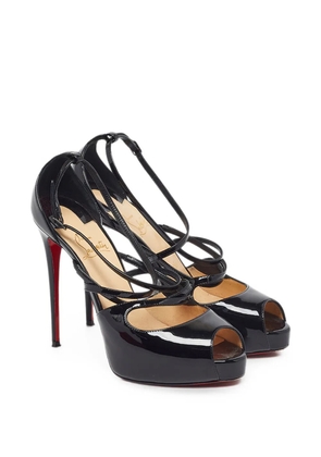 Christian Louboutin Pre-Owned patent leather ankle-strap sandals - Black