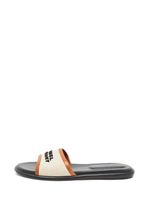 ISABEL MARANT Vikee leather-trim slides - Neutrals