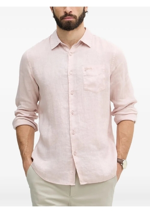 GUESS USA logo-embroidered chest-pocket shirt - Pink