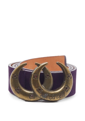 Roberto Cavalli Vintage crescent-buckle belt - Purple