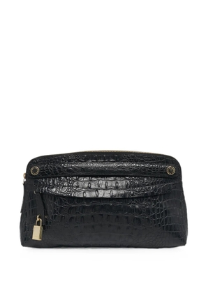 Furla croc-embossed leather clutch bag - Black