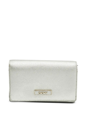 DKNY logo plaque flap wallet - Silver