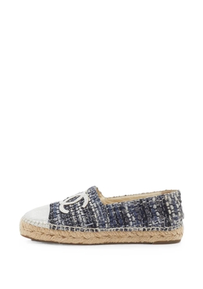 CHANEL Pre-Owned CC-logo tweed espadrilles - Blue