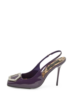 Philipp Plein crystal-embellished slingback pumps - Purple