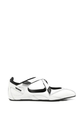 The Attico Floor01 touch-strap ballet flats - White