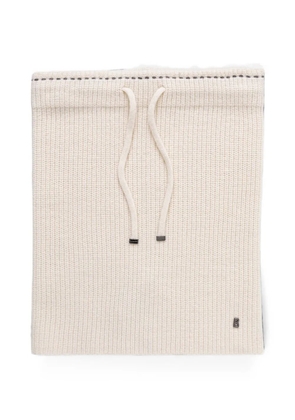 BOGNER ribbed-knit drawstring snood - Neutrals