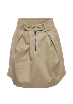 SANDRO belted gabardine mini skirt - Neutrals