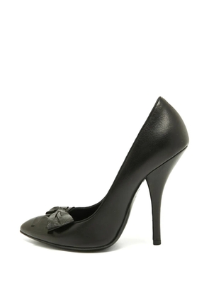 Bottega Veneta Pre-Owned bow-detail leather pumps - Black