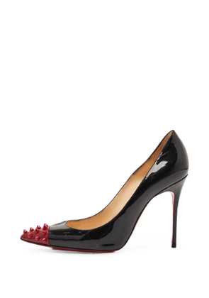 Christian Louboutin Pre-Owned Geo spike-embellished leather heeled pumps - Black