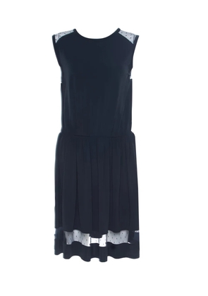 Red Valentino Vintage lace-panel pleated sleeveless mini dress - Blue