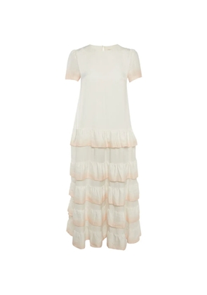 Maje Ralaxy ruffled maxi dress - Neutrals