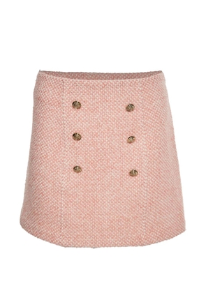 Maje tweed button-detail mini skirt - Pink