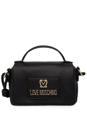 Love Moschino logo-plaque tote bag - Black