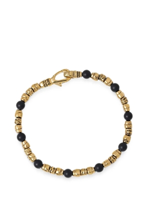 GUESS USA beaded logo-engraved bracelet - Gold