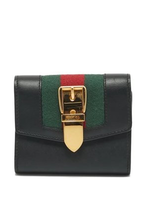 Gucci Pre-Owned Sylvie Web stripe trifold wallet - Black