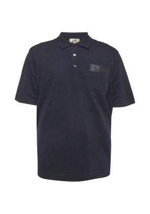 Hermès Pre-Owned lambskin-pocket polo shirt - Blue