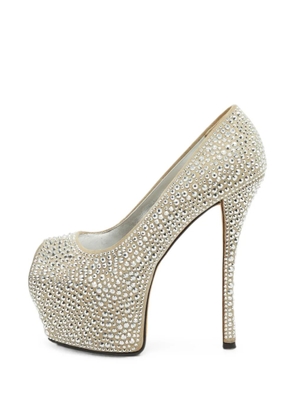 Giuseppe Zanotti Vintage Liza crystal-embellished platform pumps - Neutrals