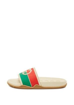 Gucci Pre-Owned GG Web pool slides - Neutrals