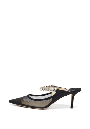 Jimmy Choo Pre-Owned Bing 100 crystal-embellished suede heeled pumps - Black