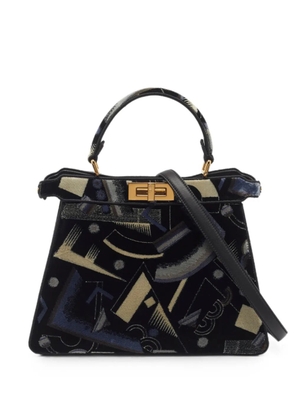 Fendi Pre-Owned 2022 Peekaboo ISeeU medium printed velvet top handle bag - Blue