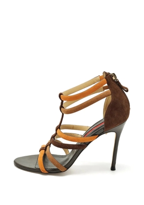 Carolina Herrera Vintage ankle-strap suede sandals - Brown