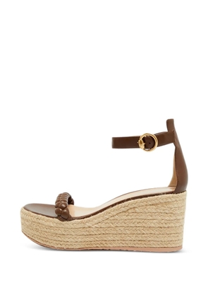 Gianvito Rossi Merida braided wedge espadrilles - Brown