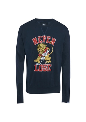 Dolce & Gabbana Pre-Owned lion-print long-sleeve sweater - Blue
