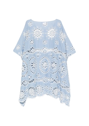 MC2 Saint Barth broderie-anglaise drawstring-waist kaftan - Blue