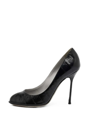 Sergio Rossi Vintage peep-toe leather pumps - Black