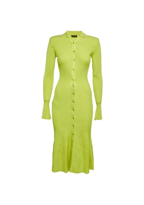 David Koma rib-knit cut-out midi dress - Green