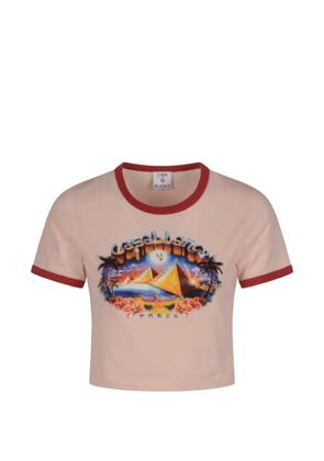 Casablanca Pyramid Tourism graphic-print T-shirt - Pink
