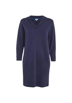 Kenzo Pre-Owned V-neck logo-print mini dress - Blue