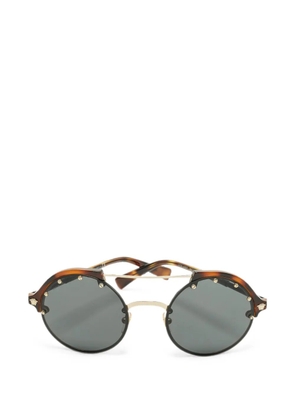 Versace Pre-Owned Medusa round-frame sunglasses - Brown