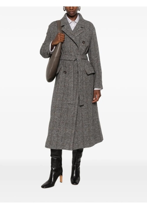 Brunello Cucinelli checked double-breasted coat - Grey