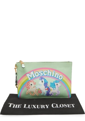 Moschino Pre-Owned My Little Pony zip pouch clutch bag - Green