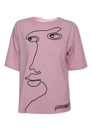 Moschino Pre-Owned appliqué-detail cotton t-shirt - Pink