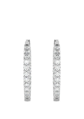 Diamond Essentials hoop-design diamond earrings - White