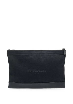 Balenciaga Pre-Owned Navy Clip M canvas clutch bag - Black