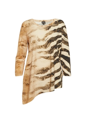 Just Cavalli Vintage snakeskin-print long-sleeve top - Brown