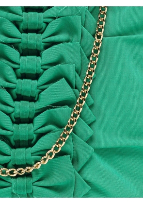 Red Valentino Vintage bow-appliqué chain clutch bag - Green
