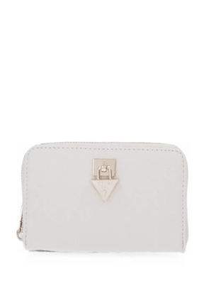 GUESS USA Patsie logo-plaque zip-around wallet - White