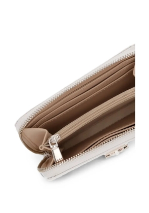 GUESS USA Patsie logo-plaque zip-around wallet - White
