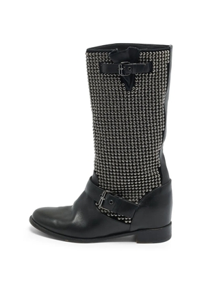 Christian Louboutin Pre-Owned studded buckle biker boots - Black