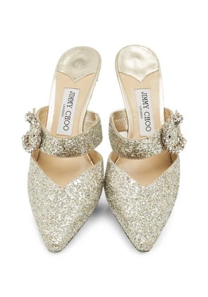 Jimmy Choo Pre-Owned Marta crystal-embellished mules - Silver