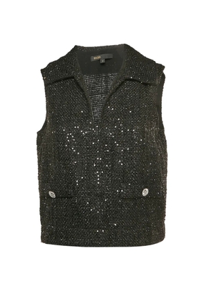 Maje sequin tweed top - Black