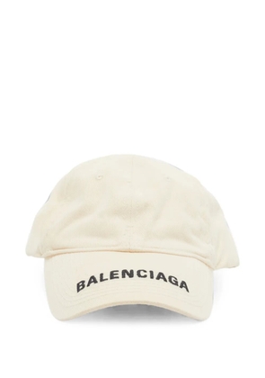 Balenciaga Pre-Owned logo-embroidered distressed baseball cap - Neutrals
