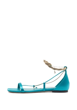 Jimmy Choo Pre-Owned Lorina chain-strap flat sandals - Blue